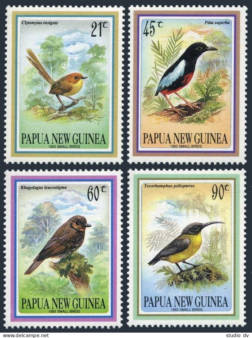 Papua New Guinea 802-805,MNH.Michel 681-684. Small Birds 1993. - Guinea (1958-...)