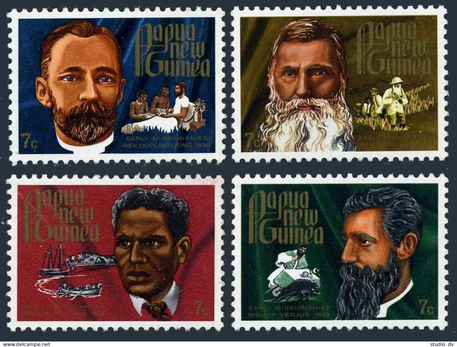Papua New Guinea 355-358, MNH. Mi 230-233. Christmas 1972. Missionaries. Ships. - Guinea (1958-...)