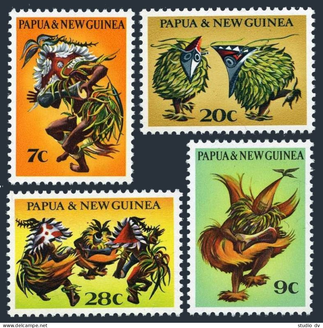 Papua New Guinea 336-339, MNH. Michel 211-214. Masked Dancers 1971. - Guinea (1958-...)