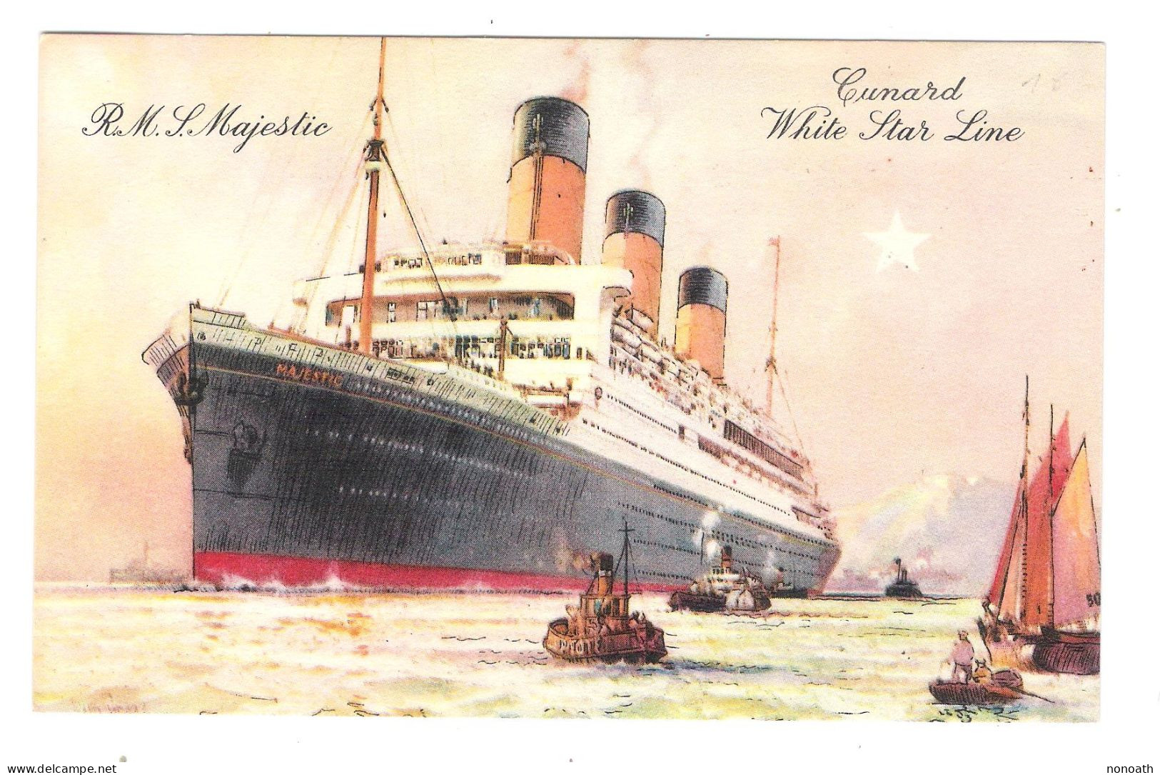 CPA R.M.S. Majestic Cunard White Star Line - Paquebots