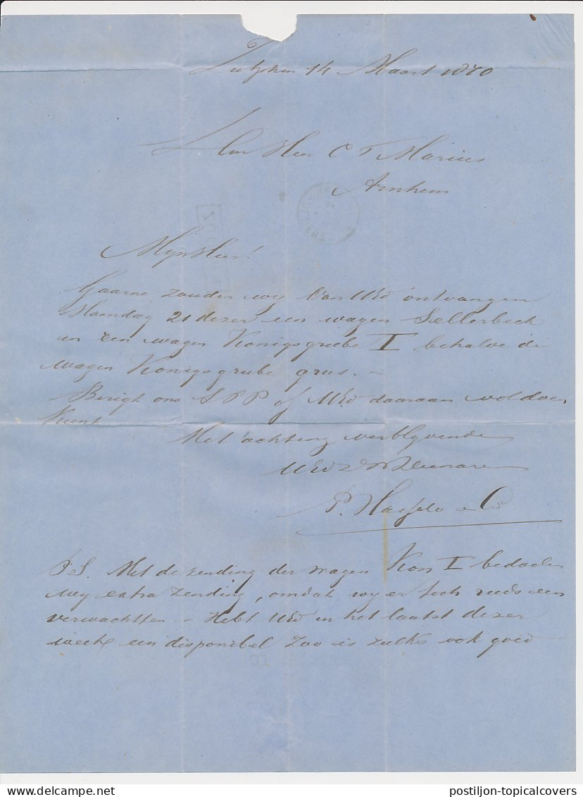 Trein Haltestempel Zuidbroek 1870 - Lettres & Documents