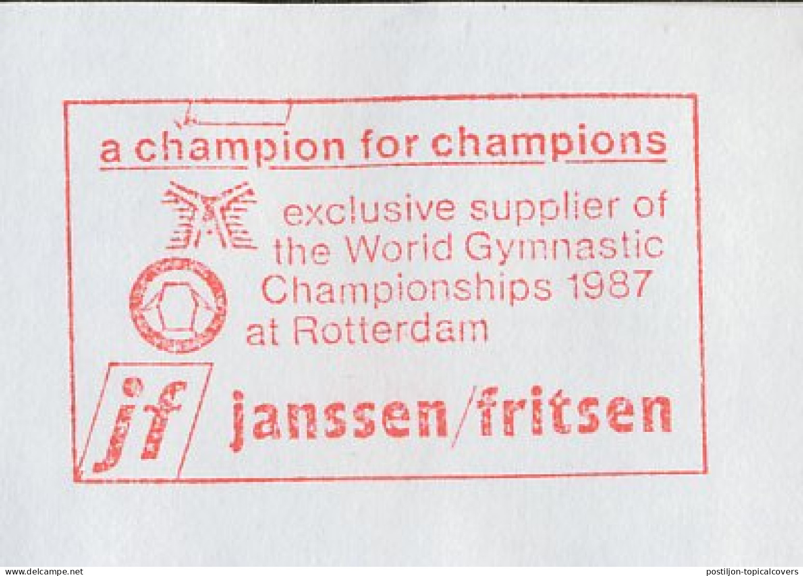 Meter Cover Netherlands 1989 World Gymnastic Championships 1987 Rotterdam  - Other & Unclassified