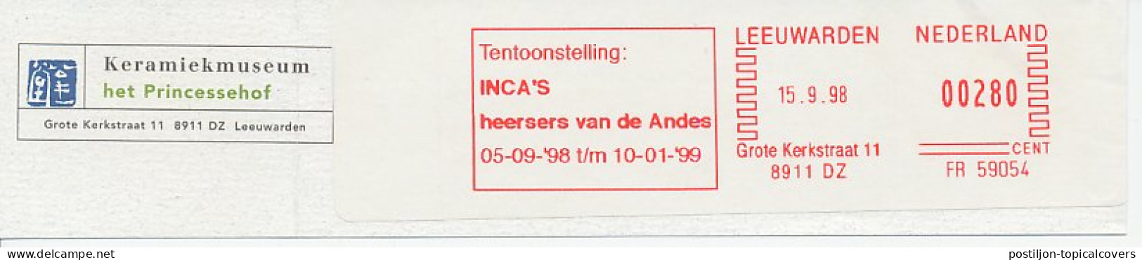 Meter Top Cut Netherlands 1999 Incas - Rulers Of The Andes - Exhibition - Indiens D'Amérique