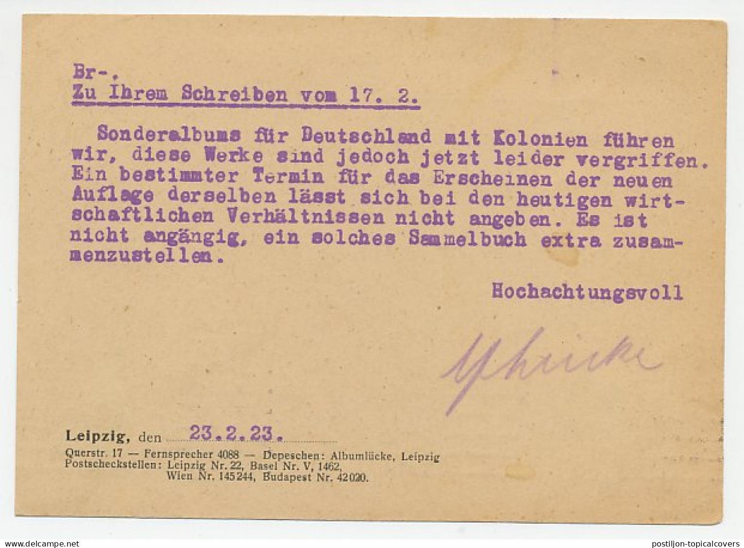 Illustrated Card Deutsches Reich / Germany 1923 Stamp Album - Schaubek - Gnome - Other & Unclassified