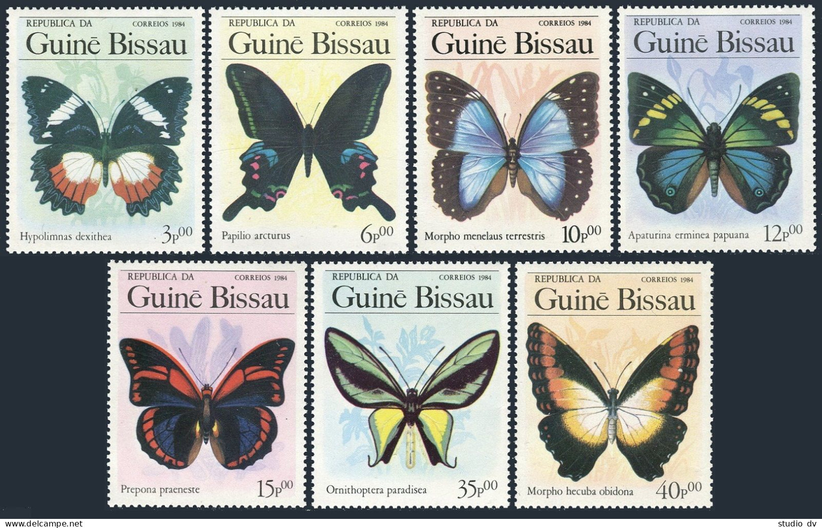 Guinea Bissau 604-610, MNH. Michel 811-817. Butterflies 1984. - Guinea (1958-...)
