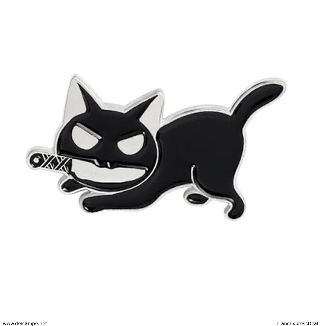 Pin's NEUF En Métal Pins - Chat Noir Avec Un Couteau Killer Cat (Réf 4) - Animali