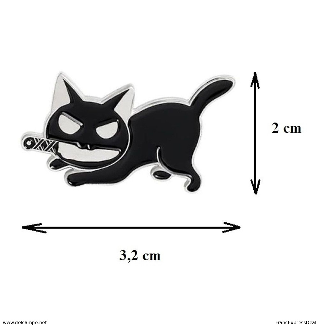 Pin's NEUF En Métal Pins - Chat Noir Avec Un Couteau Killer Cat (Réf 4) - Animals
