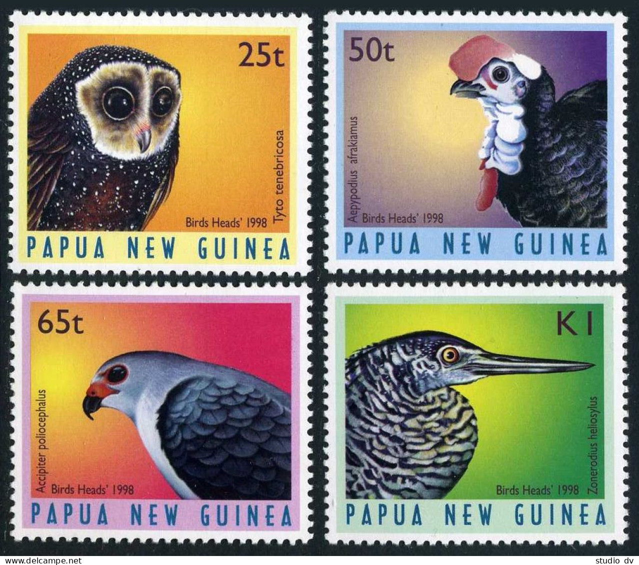 Papua New Guinea 933-936, MNH. Michel 813-816. Birds 1998. Tyto Tenebricosa. - Guinee (1958-...)