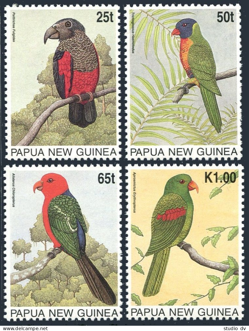 Papua New Guinea 889-892, MNH. Michel 767-770. Parrots 1996. - Guinée (1958-...)