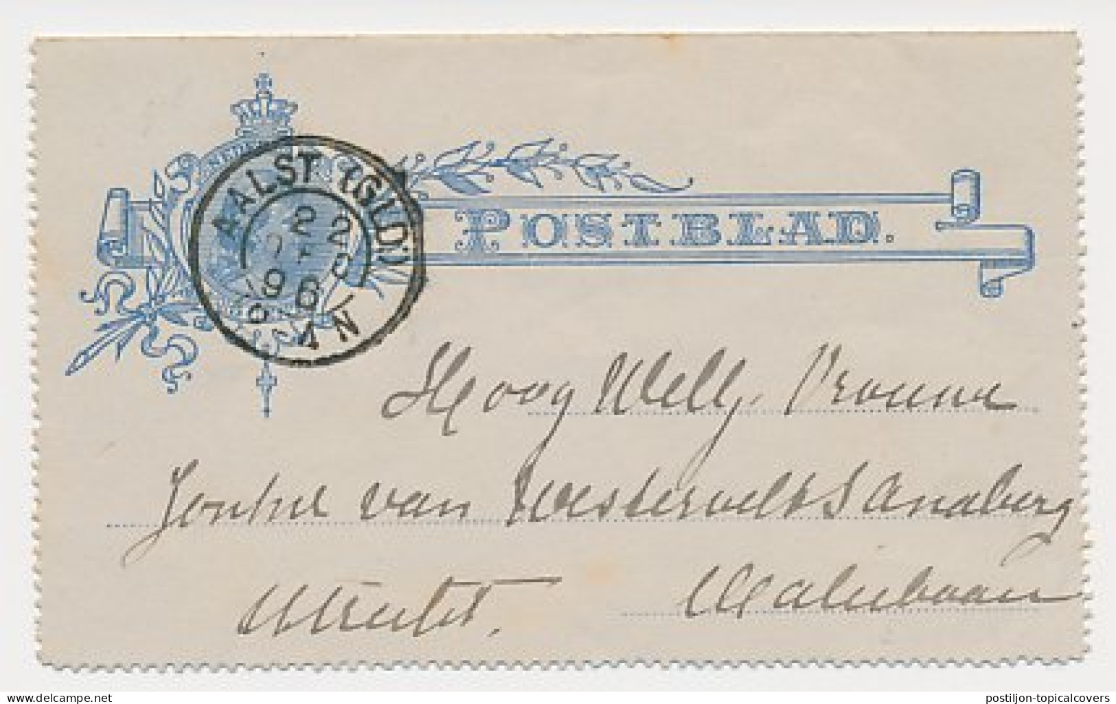 Kleinrondstempel Aalst (Gld:) 1896 - Non Classés