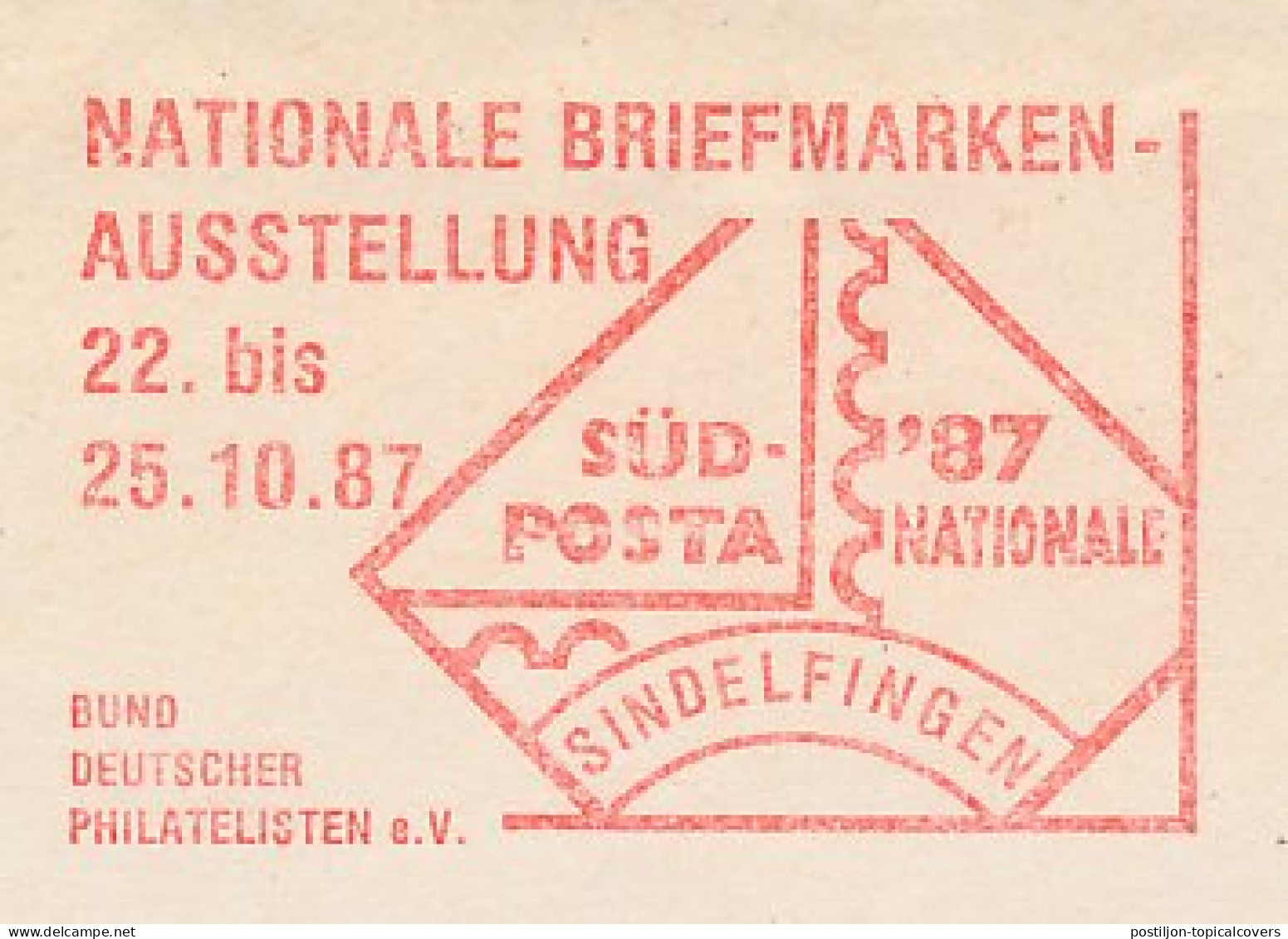 Meter Cut Germany 1987 Stamp Exhibition - Sindelfingen - Andere & Zonder Classificatie
