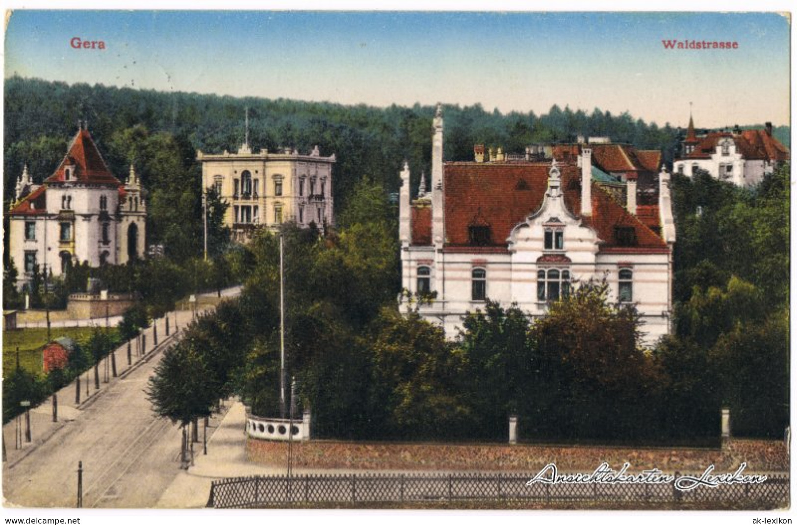 Ansichtskarte Gera Waldstrasse 1913  - Gera
