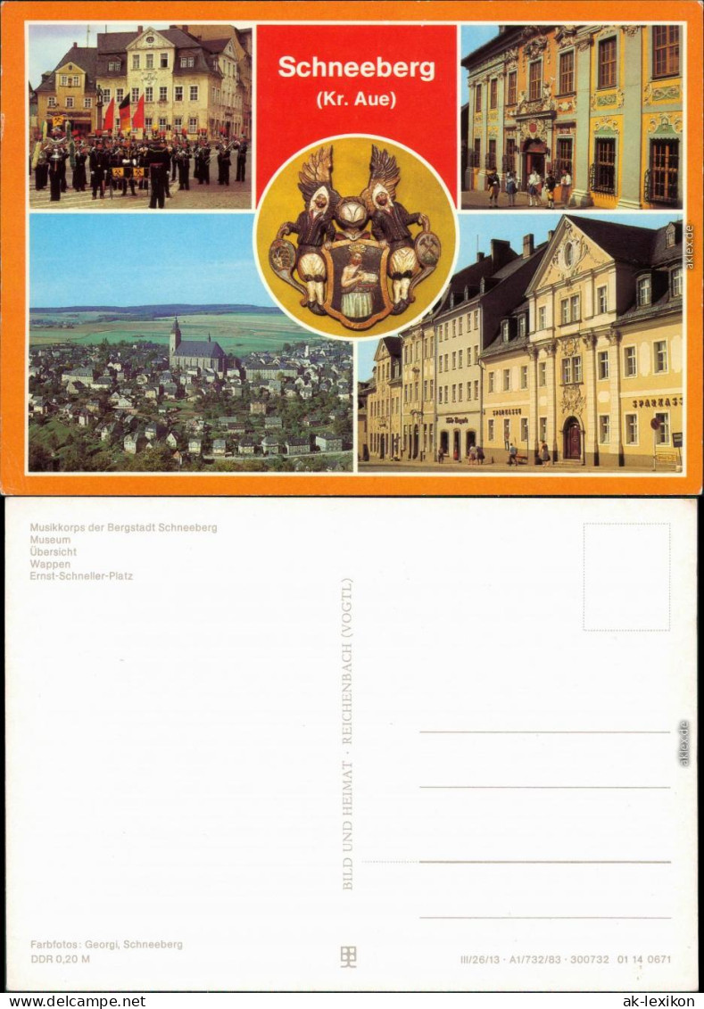 Schneeberg (Erzgebirge) Musikkorps, Museum, Wappen, Ernst-Schneller-Straße 1983 - Schneeberg