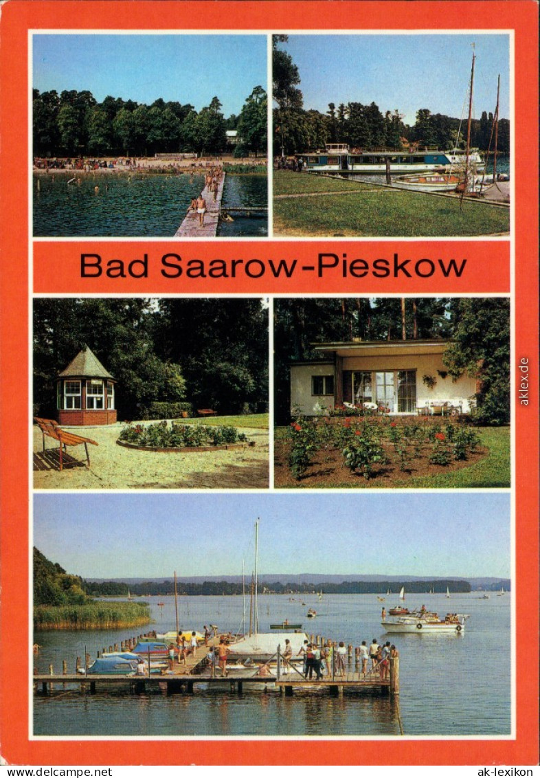 Bad Saarow Strandbad, Schiffsanlegestelle, Solequelle, Becher-Gedenkstätte 1987 - Bad Saarow