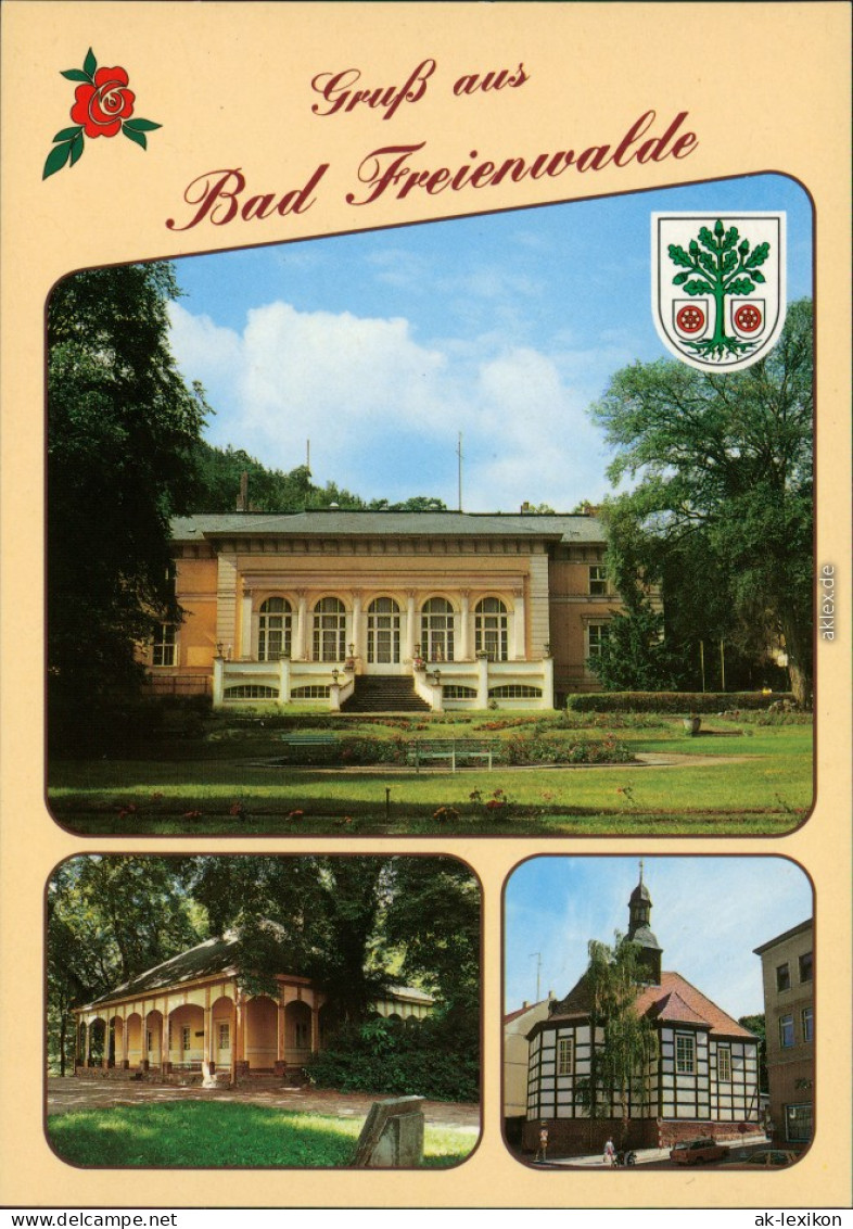 Ansichtskarte Bad Freienwalde Park, Schloss, Kirche 1995 - Bad Freienwalde