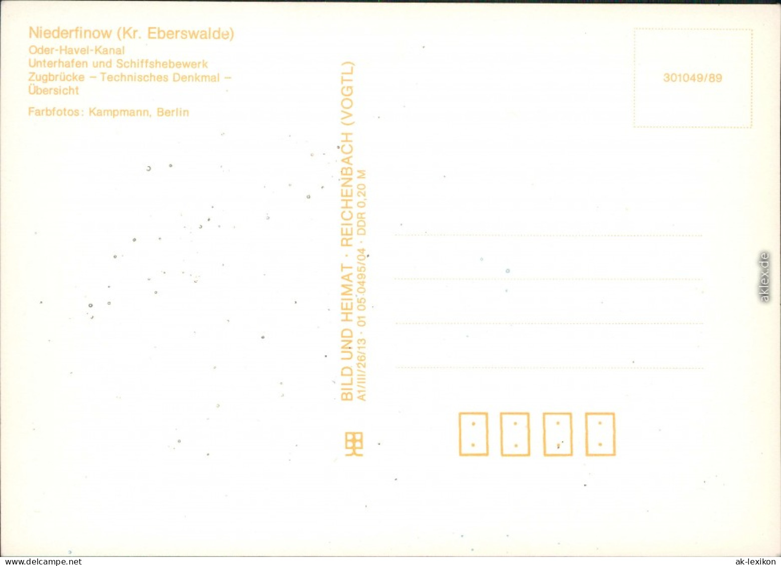 Niederfinow Oder-Havel-Kanal, Unterhafen Und Schiffshebewerk, Zugbrücke 1989 - Other & Unclassified