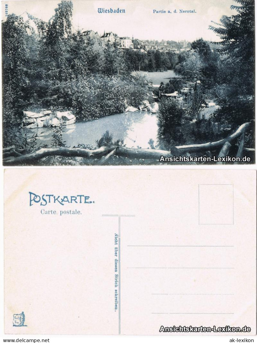 Ansichtskarte Wiesbaden Partie Im Nerotal - Villen 1914  - Wiesbaden