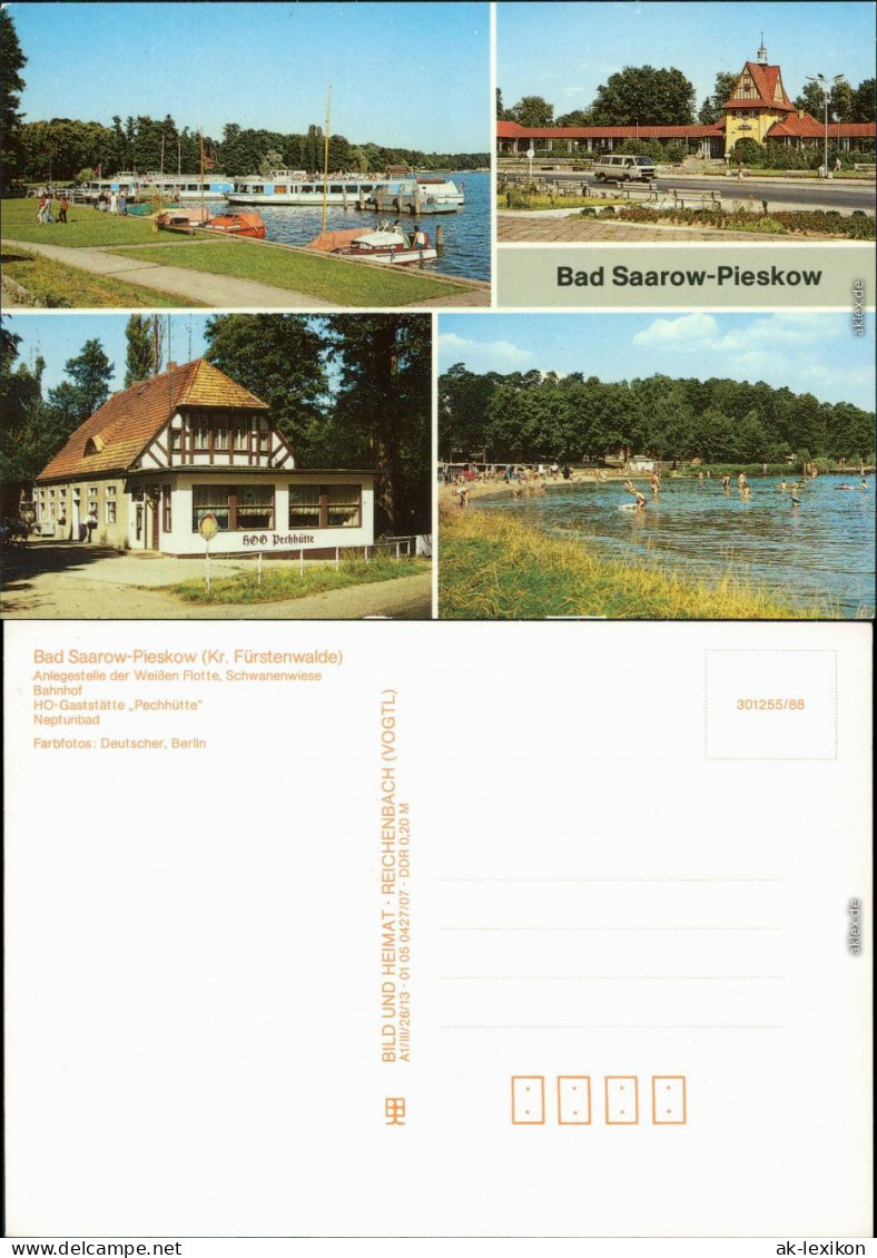 Bad Saarow Anlegestelle  Weißen Flotte Bahnhof  HO-Gaststätte  Pechhütte 1988 - Bad Saarow