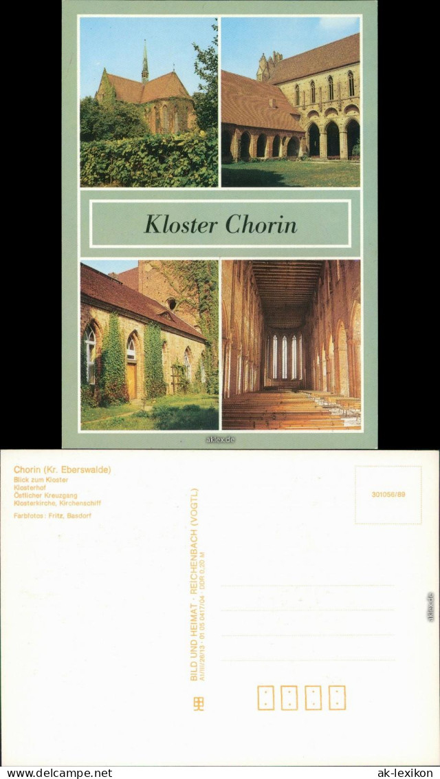 Chorin Kloster: Klosterhof, östl. Kreuzgang, Kirchenschiff 1989 - Chorin