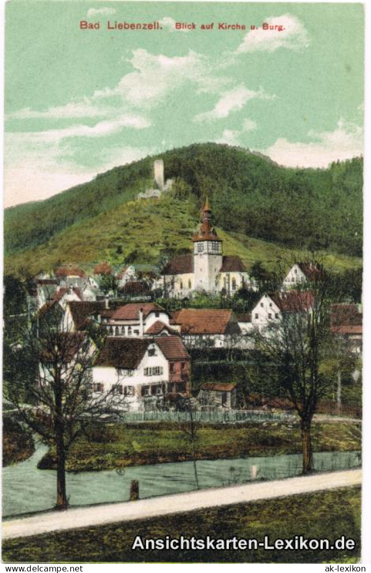 Ansichtskarte Bad Liebenzell Blick Auf Kirche Und Burg 1914 - Other & Unclassified