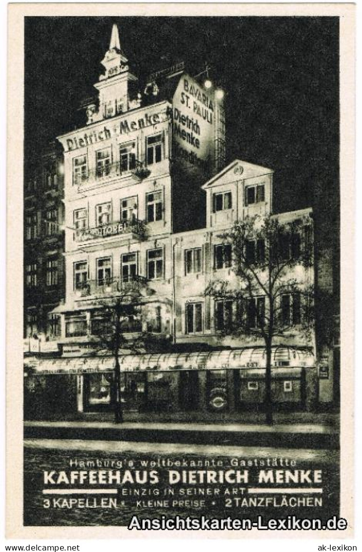 Ansichtskarte St. Pauli-Hamburg Kaffeehaus Dietrich Menke 1940  - Other & Unclassified