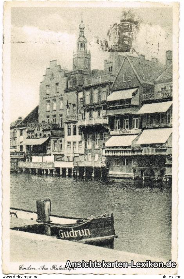 Ansichtskarte Emden Am Ratsdelft - Gastätten Und Geschäfte 1944  - Emden