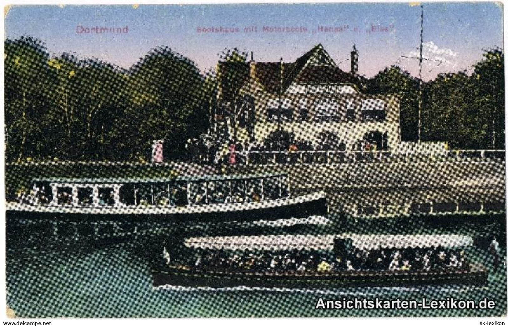 Innenstadt-Nord-Dortmund Bootshaus Mit Motorbooten "Hansa" Und "Else" 1920 - Dortmund