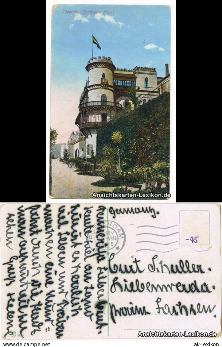 Postales Santa Cruz De Tenerife Quisana Hotel 1925  - Autres & Non Classés