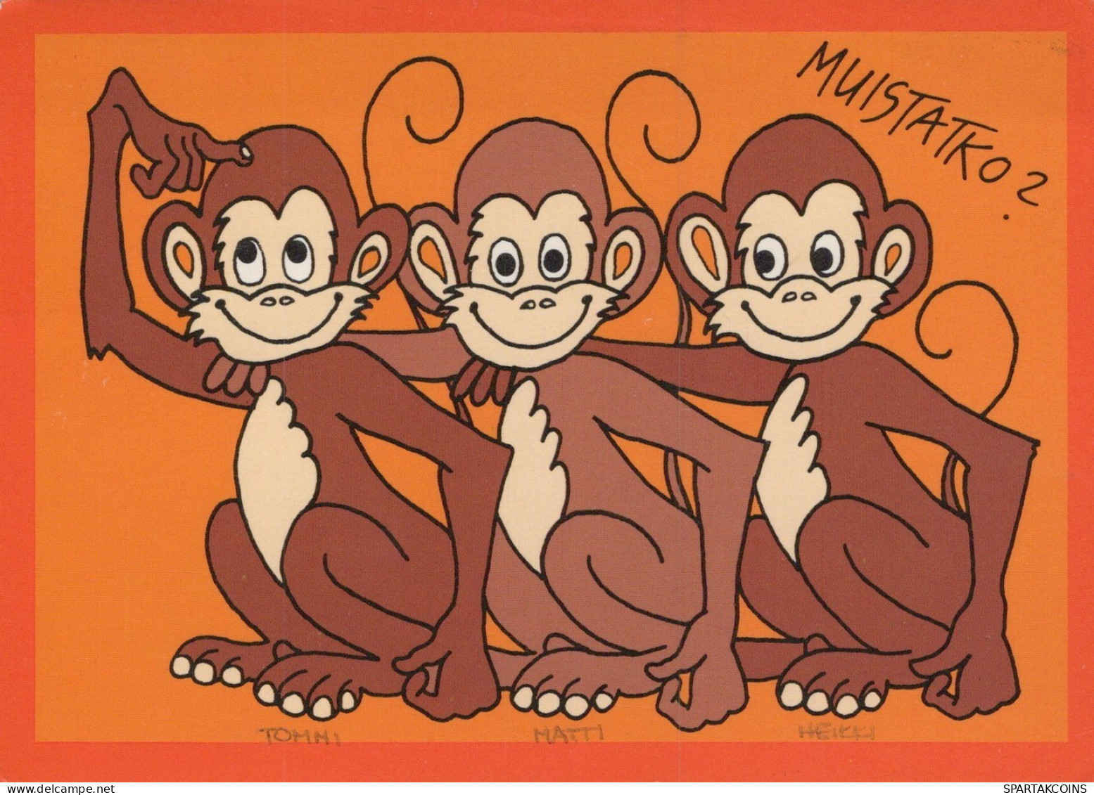 MONO Animales Vintage Tarjeta Postal CPSM #PAN976.ES - Monkeys