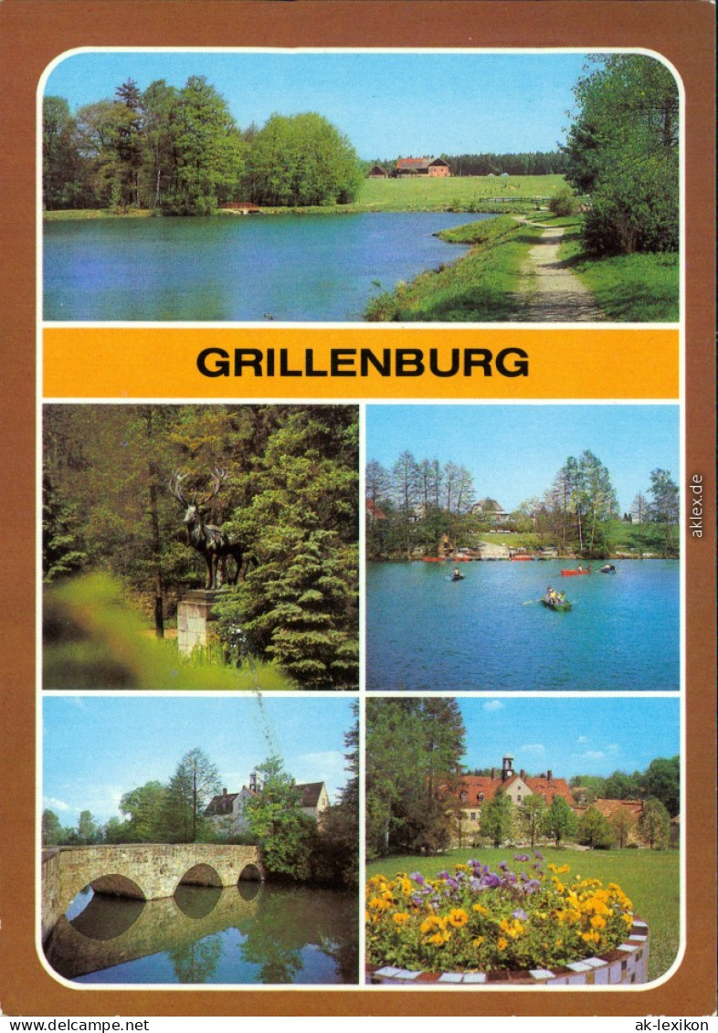 Grillenburg-Tharandt Naturbad, Bronze-Hirsch Im Schloßpark, Blick  M   1984 - Tharandt