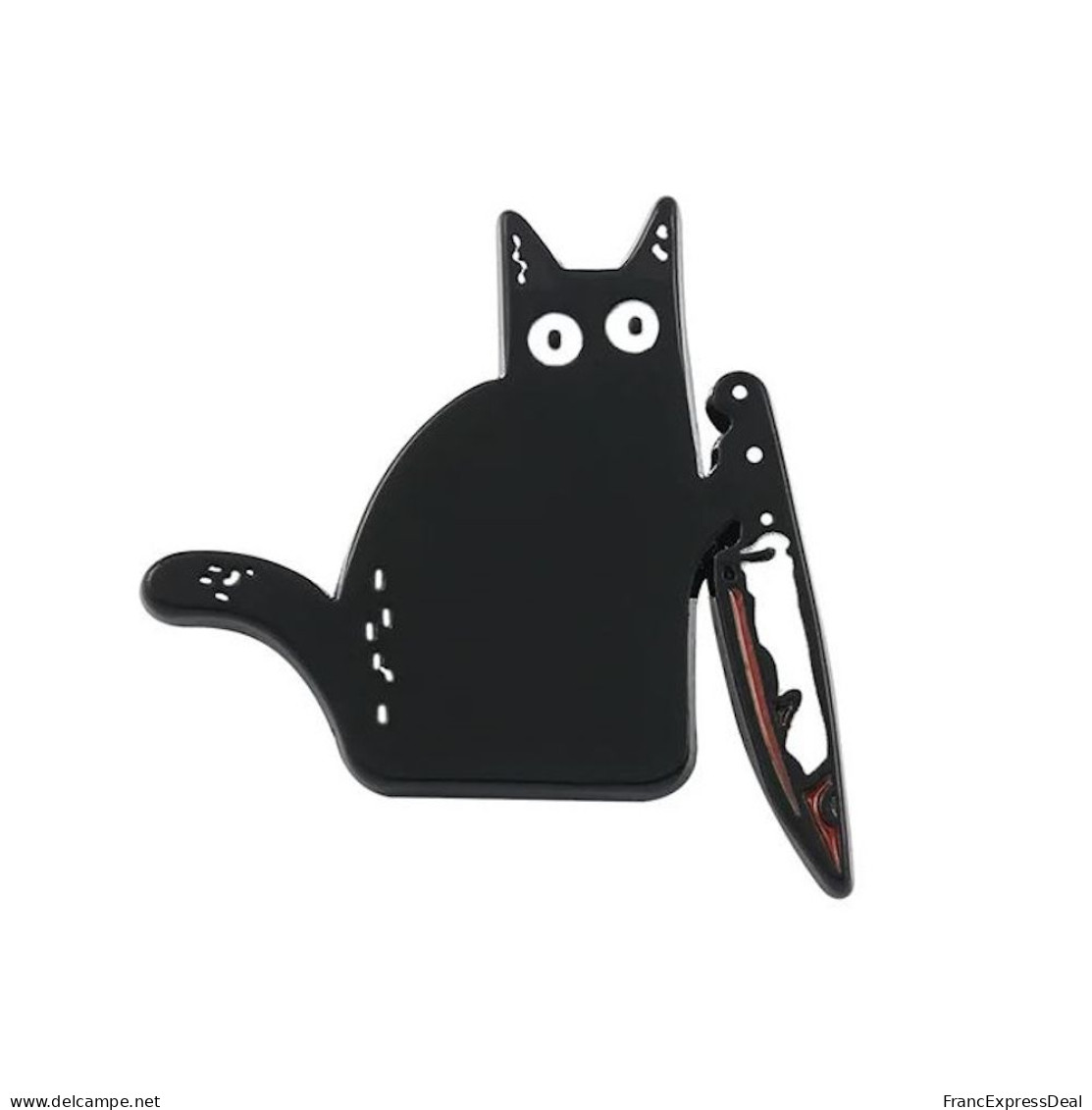 Pin's NEUF En Métal Pins - Chat Noir Avec Un Couteau Killer Cat (Réf 5) - Animaux