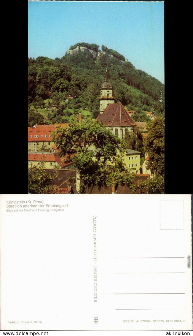 Königstein (Sächsische Schweiz)  Festung Königstein Mit Kirche Im Zentrum 1984 - Koenigstein (Saechs. Schw.)
