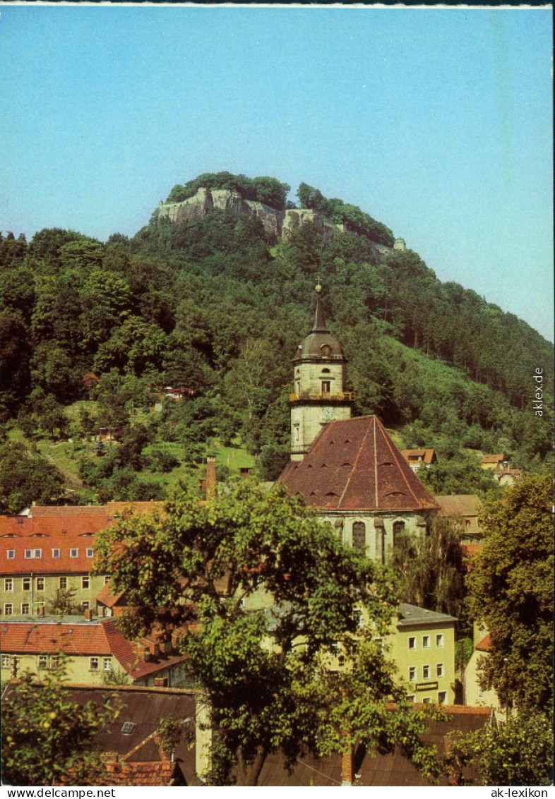 Königstein (Sächsische Schweiz)  Festung Königstein Mit Kirche Im Zentrum 1984 - Koenigstein (Saechs. Schw.)