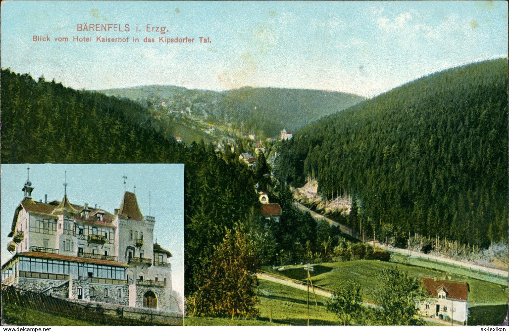Ansichtskarte Bärenfels (Erzgebirge)-Altenberg Stadt Und Hotel Kaiserhof 1905 - Altenberg