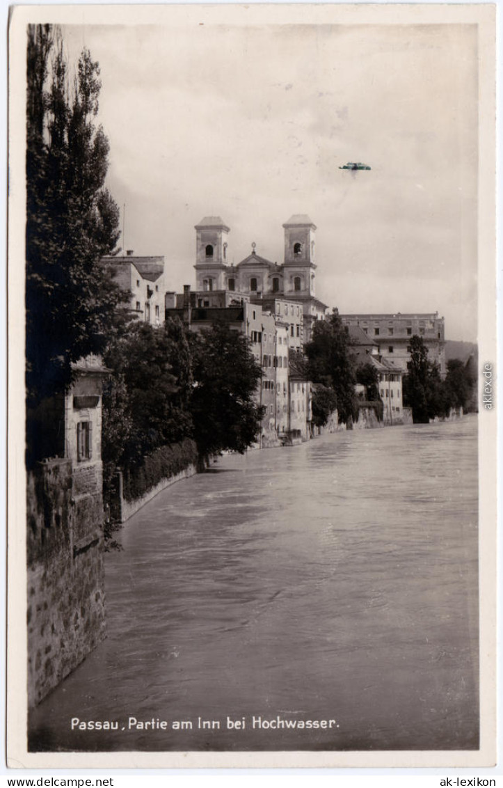 Foto Ansichtskarte Passau Partie Am Inn Bei Hochwasser 1934 - Passau