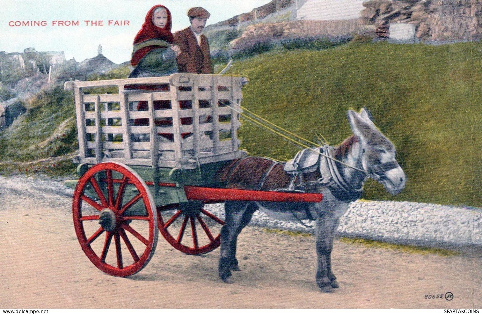 ESEL Tiere Vintage Antik Alt CPA Ansichtskarte Postkarte #PAA199.DE - Donkeys
