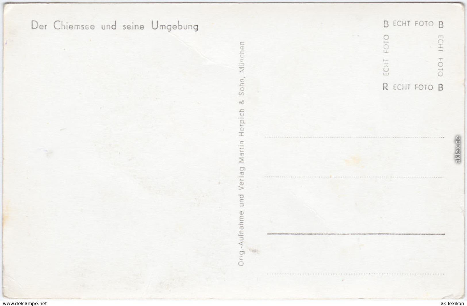 Chiemsee Landkarten AK: Chiemsee Ansichtskarte 1930 - Chiemgauer Alpen