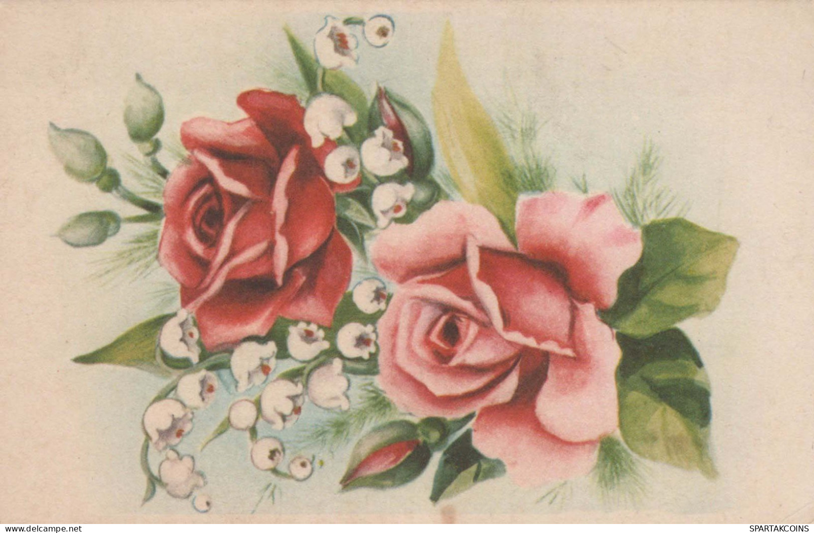 FLOWERS Vintage Ansichtskarte Postkarte CPA #PKE644.DE - Flowers