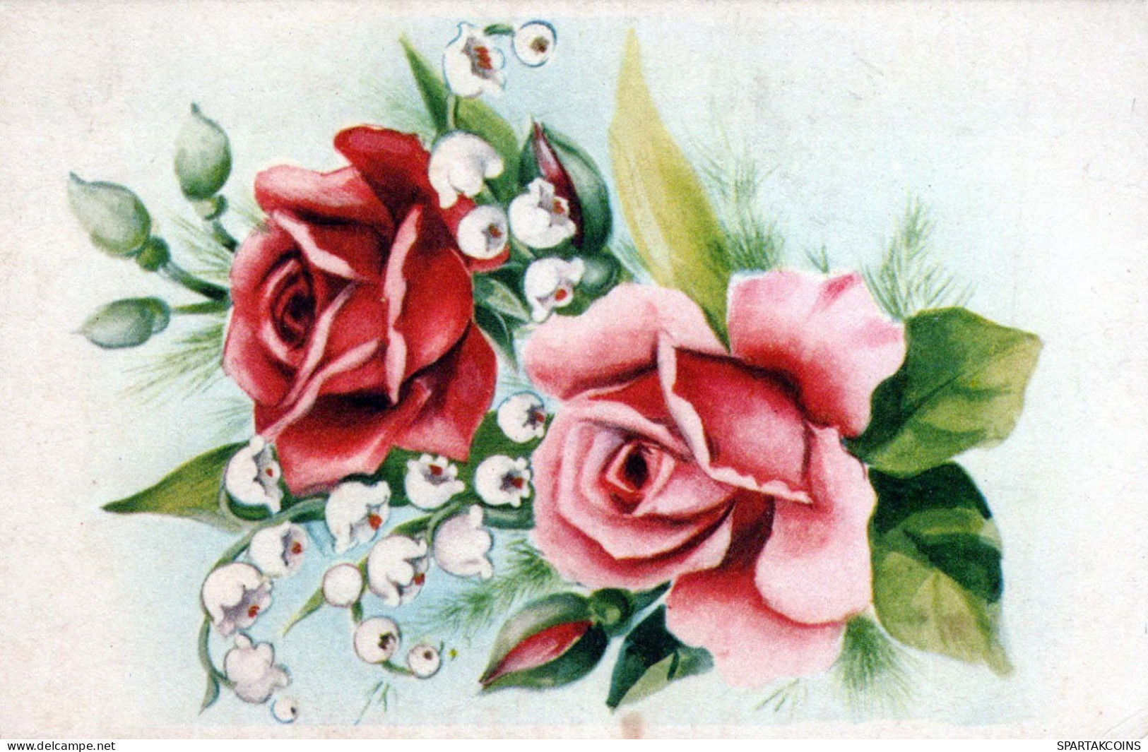 FLOWERS Vintage Ansichtskarte Postkarte CPA #PKE644.DE - Flowers