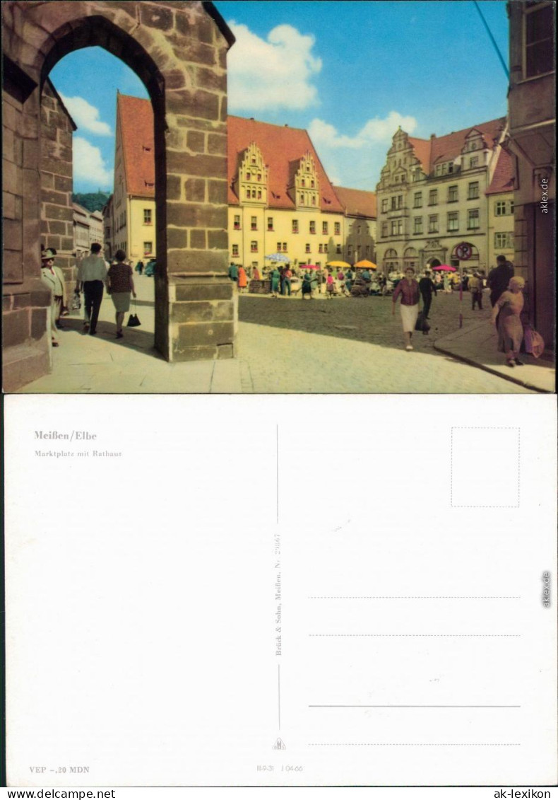 Ansichtskarte Meißen Marktplatz Mit Rathaus 1966 - Meissen