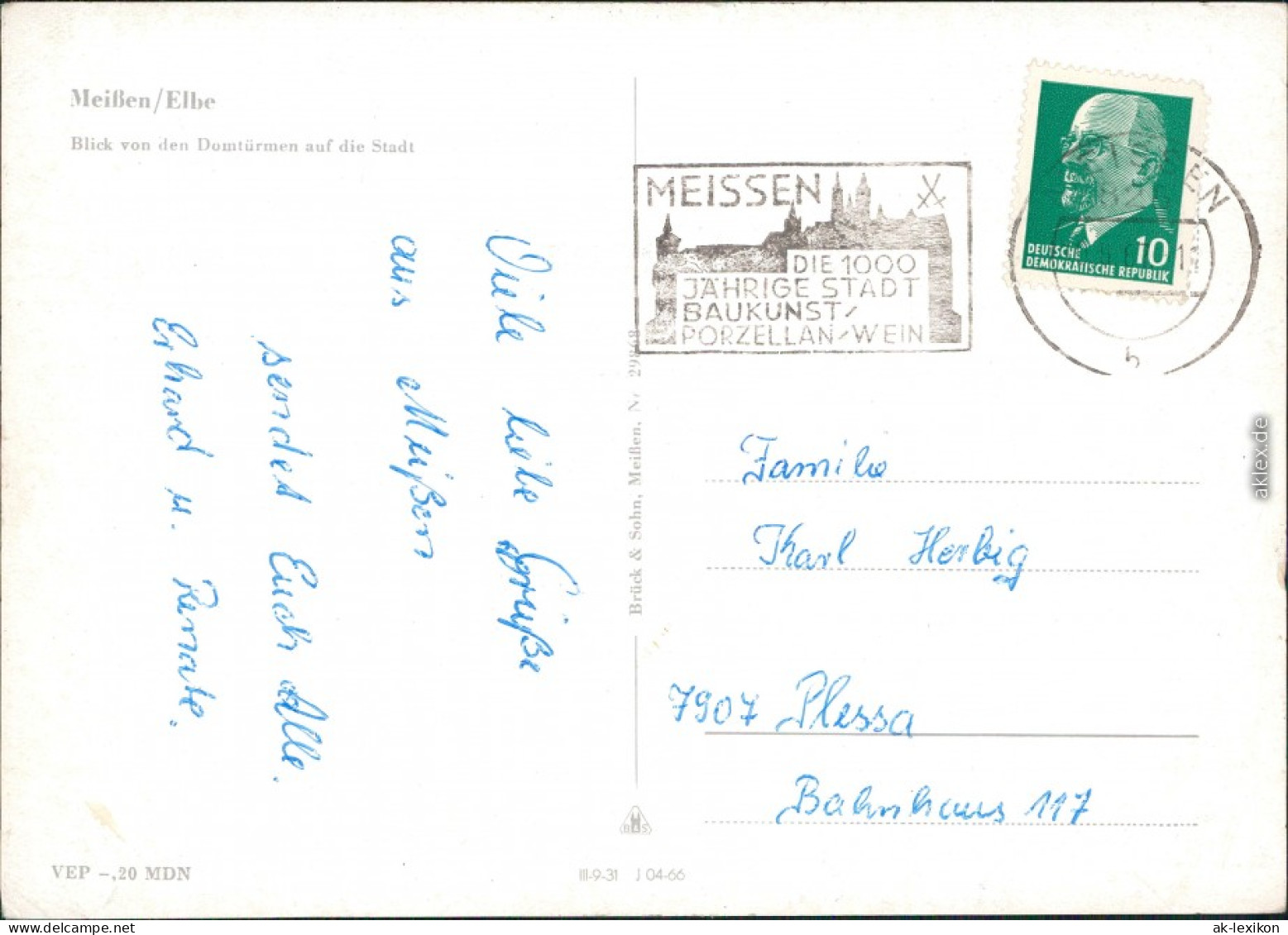 Ansichtskarte Meißen Panorama-Ansicht 1966 - Meissen
