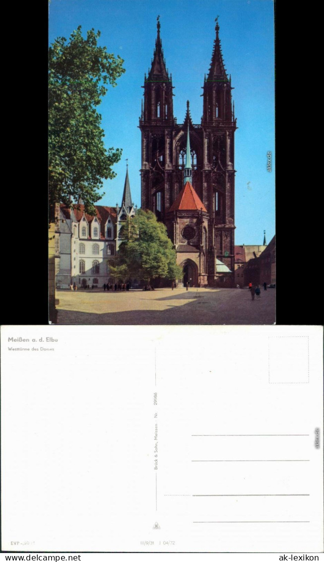 Ansichtskarte Meißen Dom: Westtürme Des Domes 1972 - Meissen