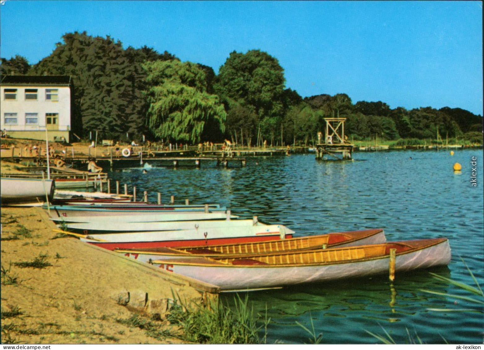 Löcknitz Strandbad Mit Vielen Boote Ansichtskarte  1975 - Loecknitz