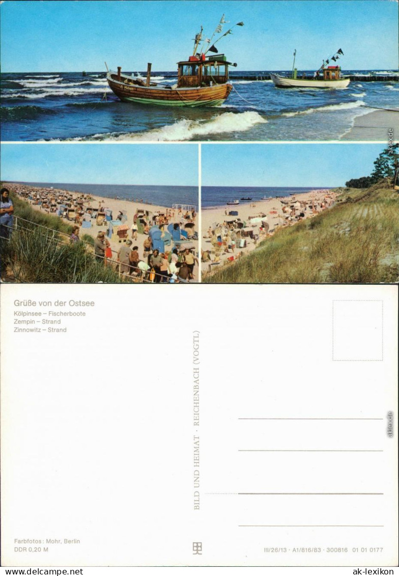 Zinnowitz Kölpinsee - Fischerboote, Zempin - Strand, Zinnowitz - Strand 1983 - Zinnowitz