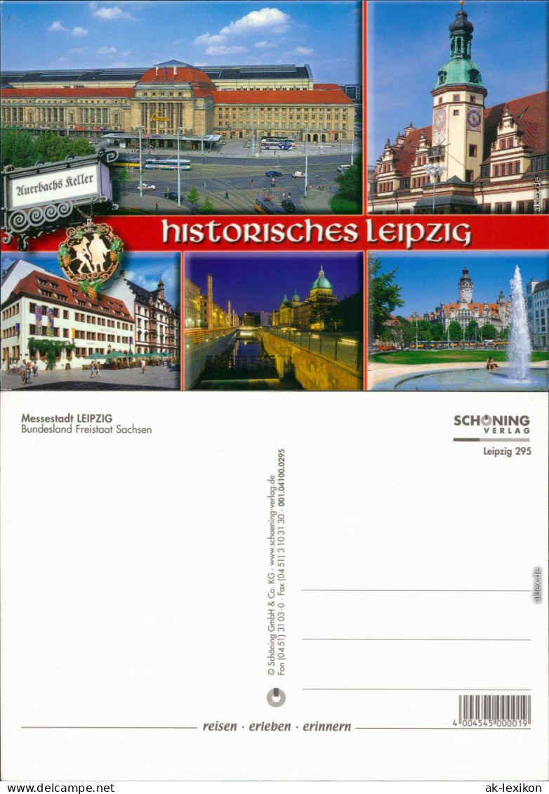 Ansichtskarte Leipzig Stadtteilansichten: Hauptbahnhof, Rathaus 2002 - Leipzig