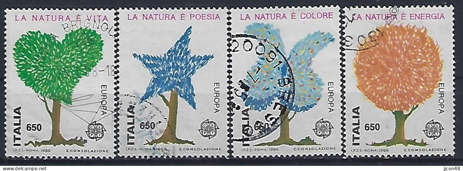 Italy 1986  Europa: Natur-und Umweltschutz  (o) Mi.1968-1971 - 1981-90: Oblitérés