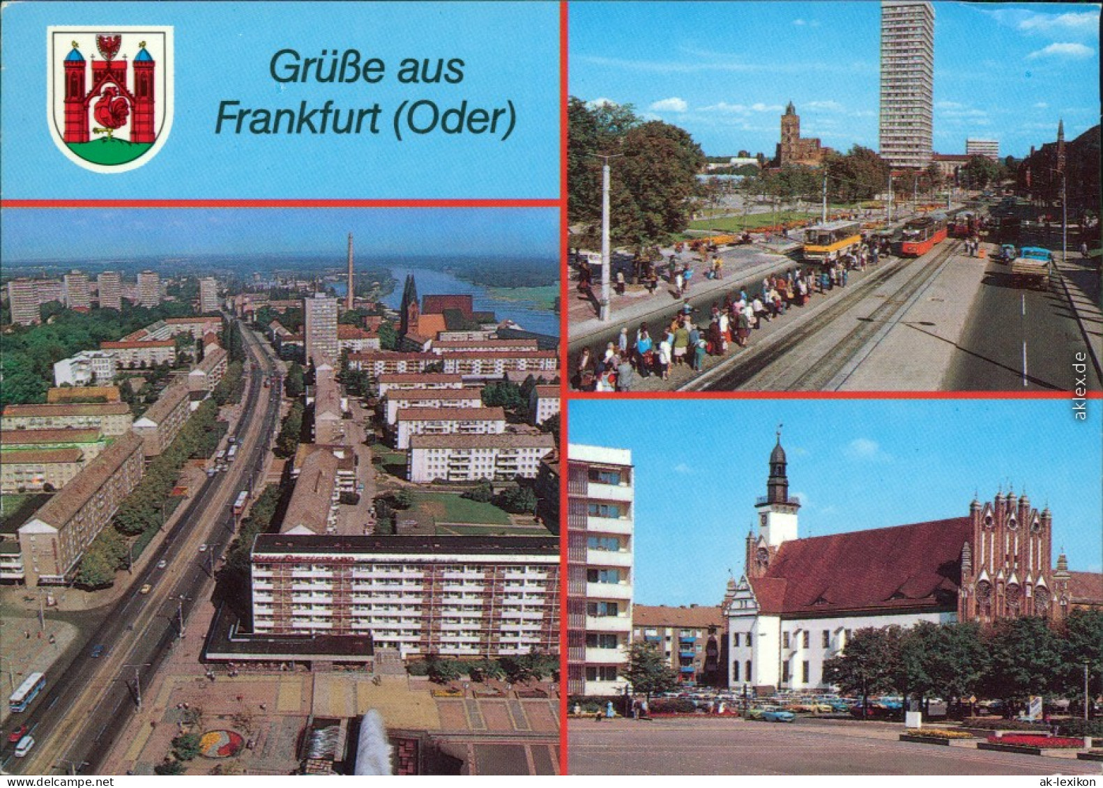 Frankfurt (Oder) Rathaus, Karl-Marx-Straße, Wilhelm-Pieck-Straße 1988 - Frankfurt A. D. Oder
