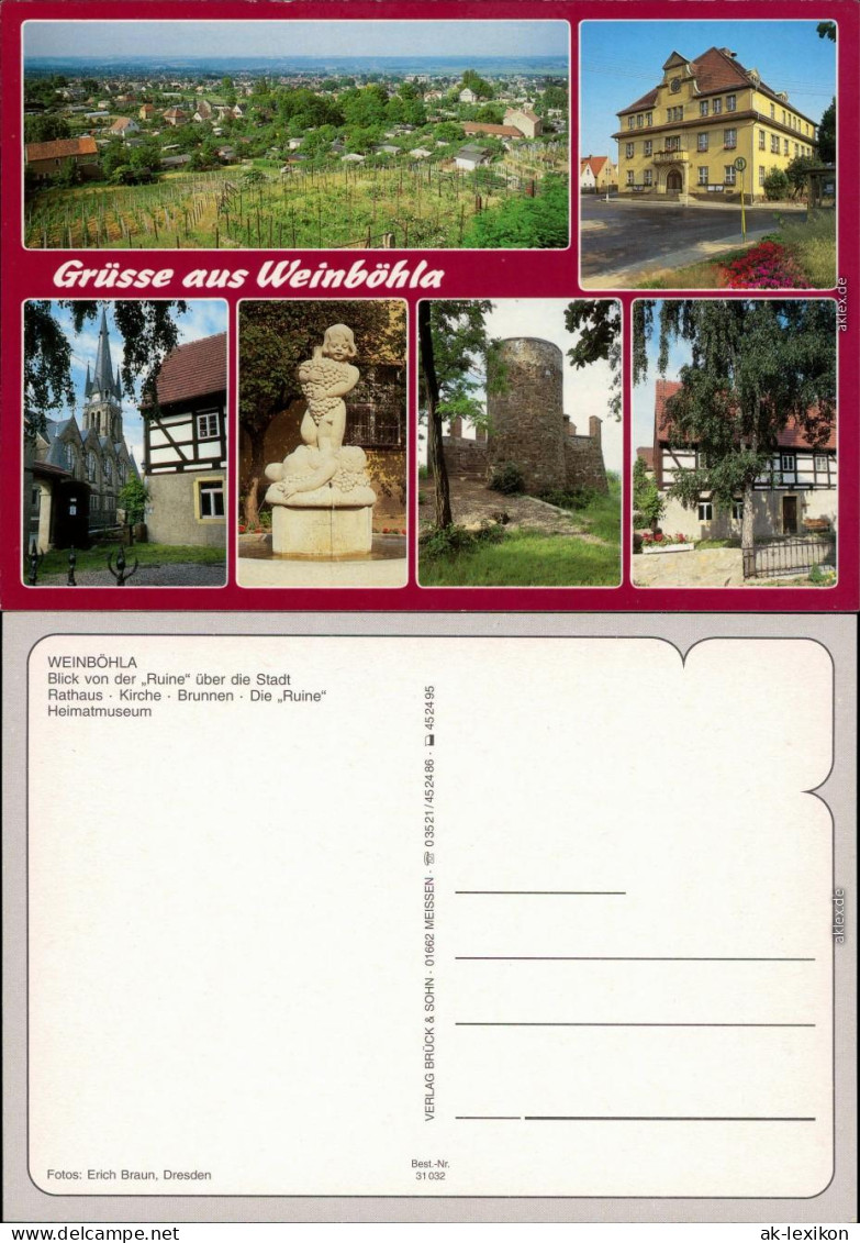 Weinböhla Blick Von Der "Ruine" über Die Stadt, Rathaus, Kirche Die  1999 - Weinboehla