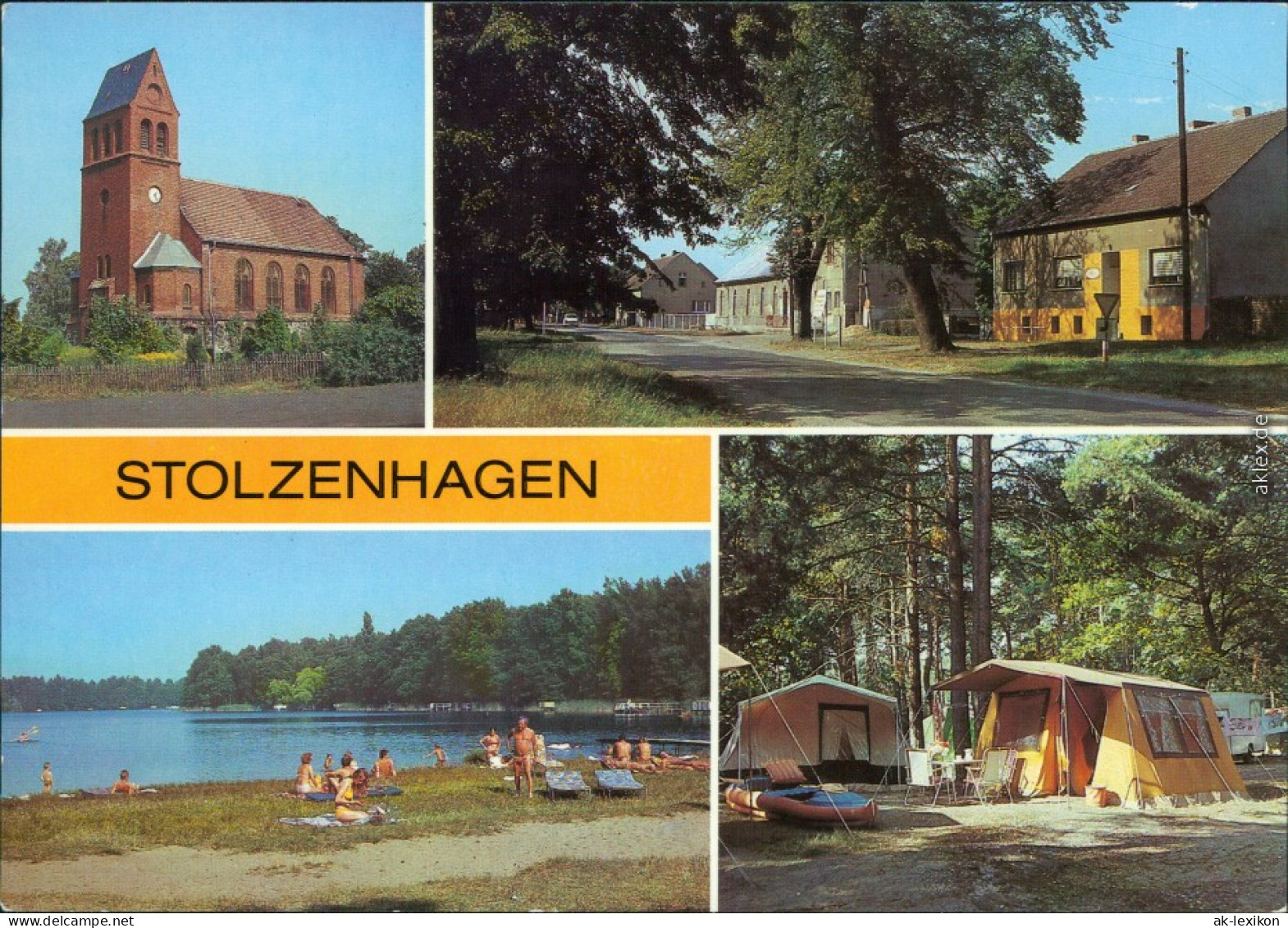 Stolzenhagen Dorfkirche, Dorfstraße, Badestelle   Campingplatz 1986 - Other & Unclassified