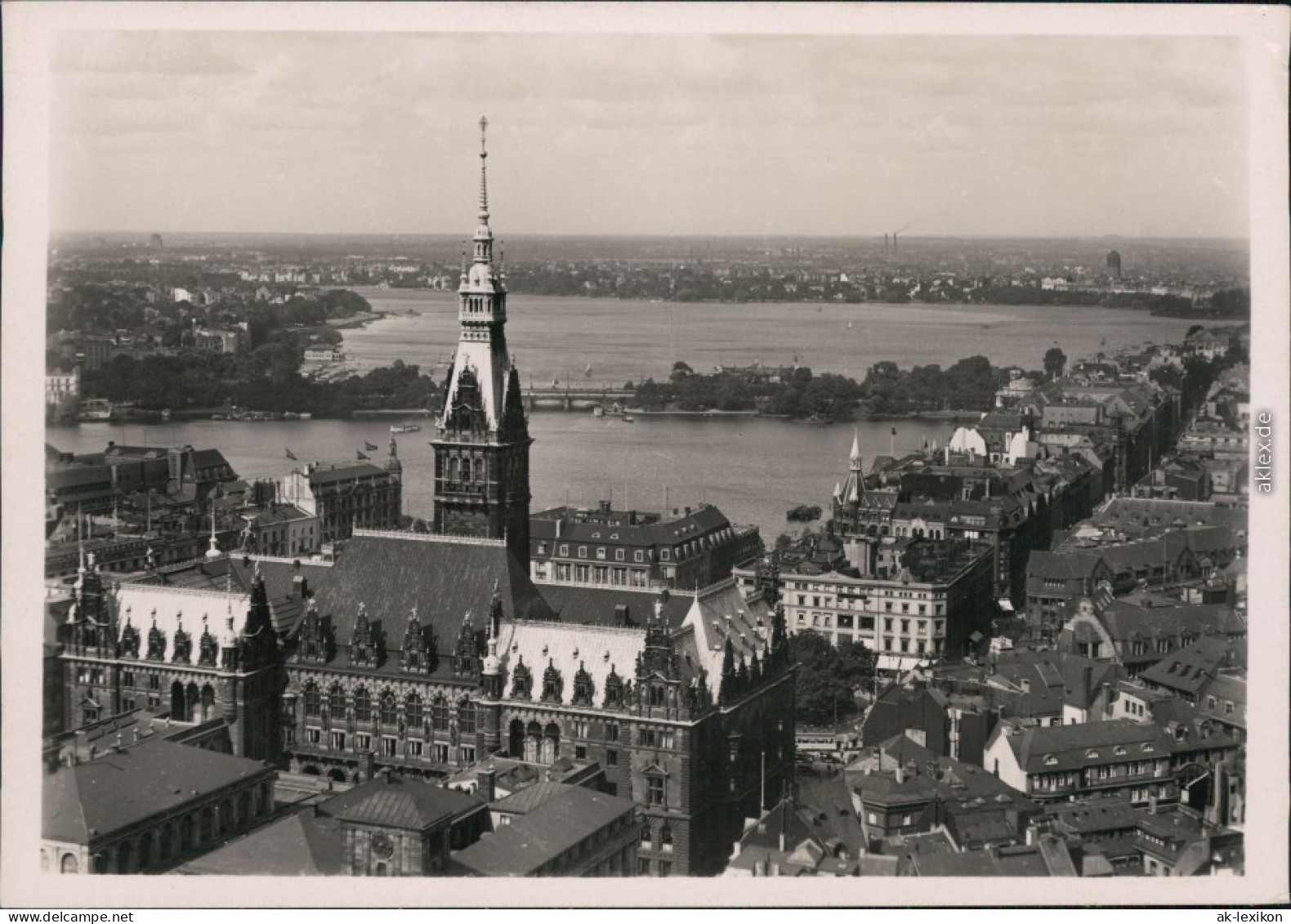 Ansichtskarte Hamburg Rathaus, Binnenalster, Außenalster 1932 - Other & Unclassified